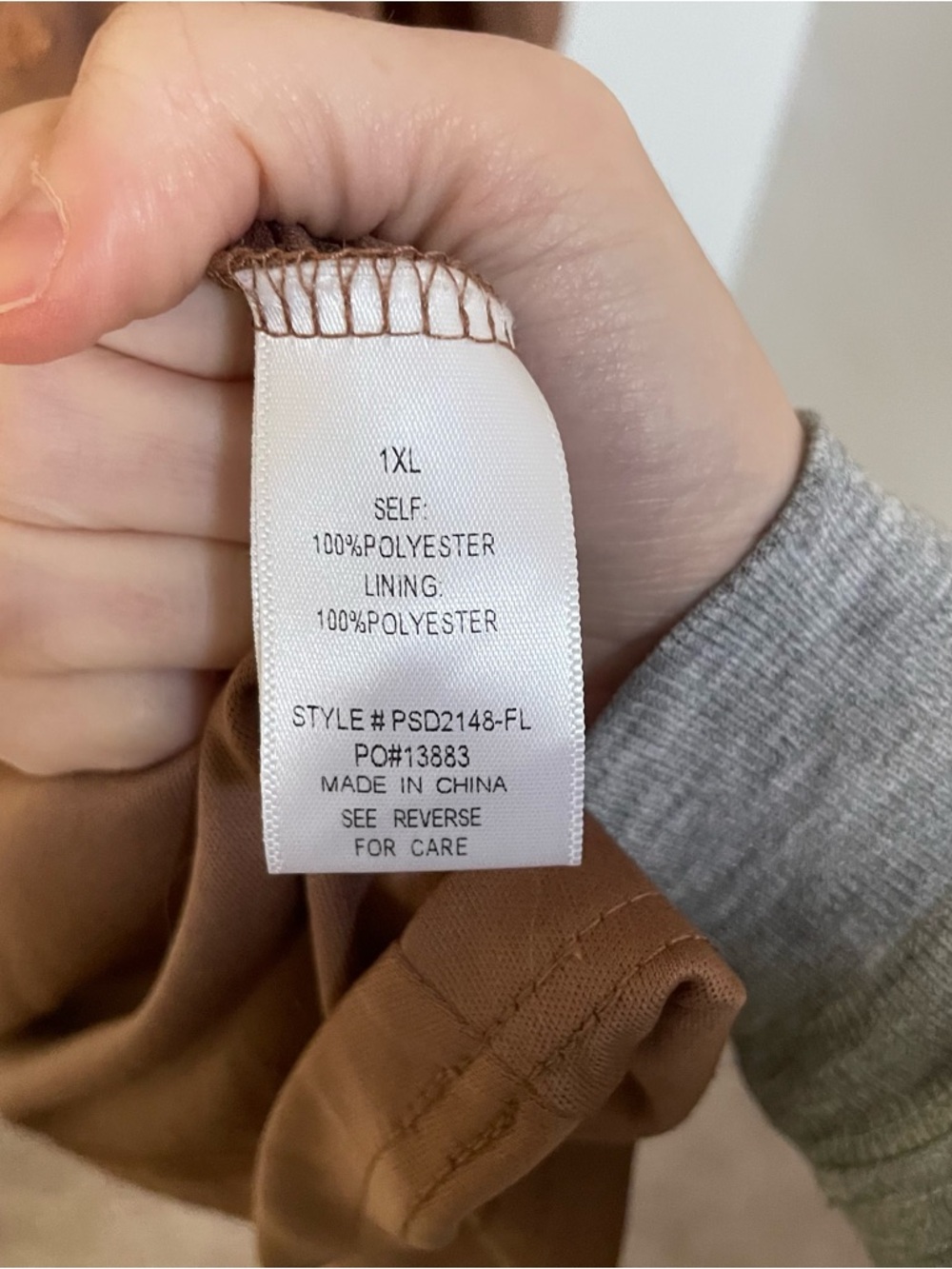 NWOT Baltic Born Brown Camel Swiss Paisley Dot Midi Long Sleeve Dress 1X - Picture 5 of 6